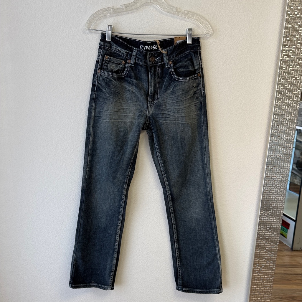 Flypaper Mens Dark Blue Straight Jeans